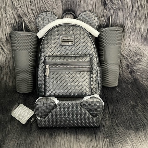 Loungefly Handbags - Loungefly/Starbucks Disney Parks Black Matte/Woven Bundle